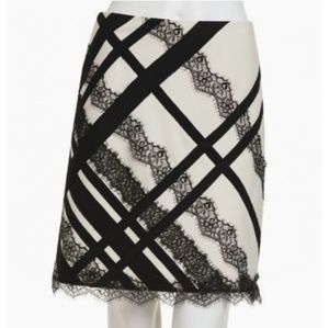 A-line lace and ribbon skirt